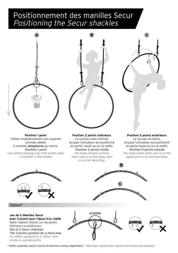 Aerial hoop Ø90cm with shackles - Image 3